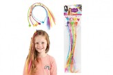 Sponky do vlasů s barevnými copánky 30cm se srdíčky 6ks v sáčku