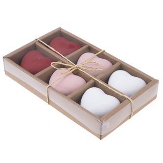 Sada betonových srdíček 6 ks