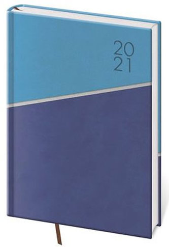 Diář 2021: Line modrý, A5 denní, 143x205