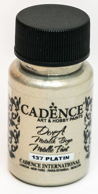 Metalická akrylová barva Cadence Dora Metalic - platinová / 50 ml