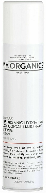 MY.ORGANICS The Organic Hydrating Ecological Hairspray Strong Argan 250ml