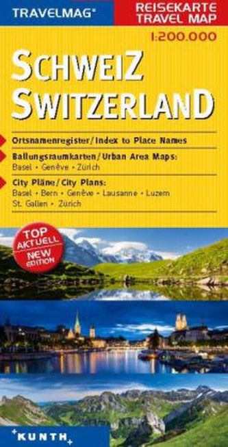 Travelmag KUNTH Reisekarte Schweiz 1:200 000. Switzerland