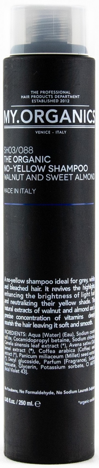 MY.ORGANICS The Organic No-Yellow Shampoo Walnut And Sweet Almond 250ml