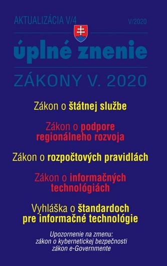 Aktualizácia V/4 2020 – štátna služba, informačné technológie verejnej správy