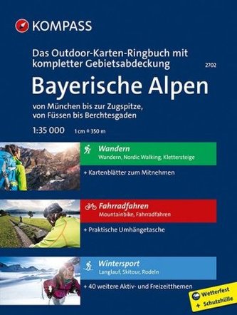 Kompass Outdoor-Karten Ringbuch Bayerische Alpen - von München bis zur Zugspitze, von Füssen bis Berchtesgaden