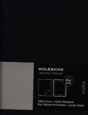Moleskine Slim Cover iPad Mini schwarz, mit Notizblock
