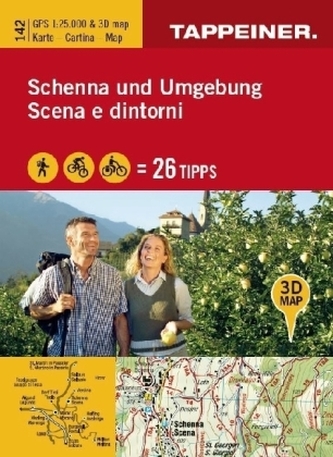 Schenna und Umgebung, Wanderkarte. Scena e dintorni