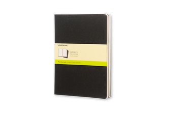 Moleskine Cahier XL, blanko, schwarz, 3er-Set