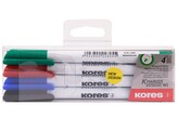 K-MARKER, Popisovač na bílé tabule, tenký hrot, mix 4 barev (černá, modrá, zelená, červená)