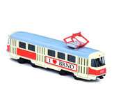 Kovová česká retro tramvaj, 16 cm BRNO