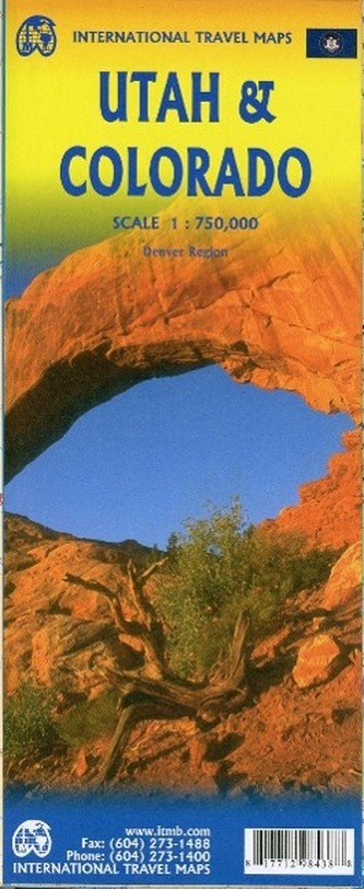 International Travel Map ITM Utah & Colorado