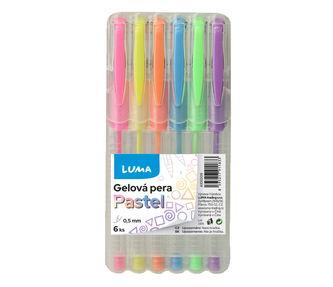 Gelové pero  6 barev PASTEL, LUMA