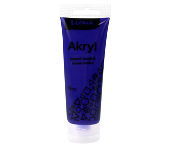 Barvy akrylové 75ml, modrá tmavě, LUMA