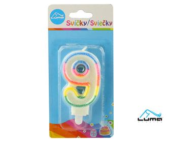 Svíčka č. 9 GLITR LUMA