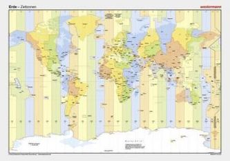 Posterkarten Geographie - Erde - Zeitzonen
