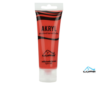 Barvy akrylové 75ml, červená světle, LUMA