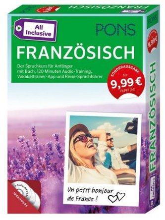 PONS All inclusive Sprachkurs für Anfänger Französisch, Kursbuch, 3 Audio+MP3-CDs, Wortschatztrainer-App und Reise-Sprachführer