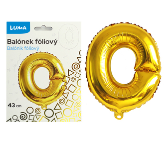 Balónek foliový  \"O\" ZLATÝ LUMA