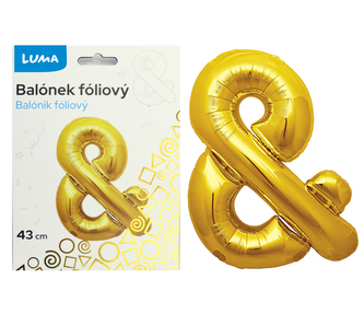 Balónek foliový  \"&\" ZLATÝ LUMA
