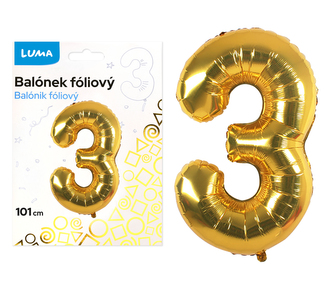 Foliová číslice - zlatá 3
