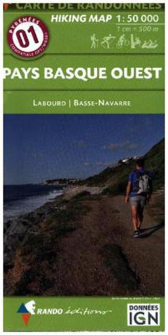 Carte de randonnées Pyrénées - Pays Basque Ouest - Labourd