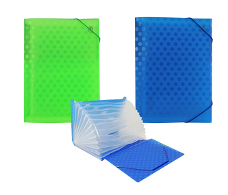 Desky na spisy s gumou A4 12 přihrádek LUMA transparentní