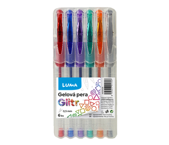 Gelové pero  6 barev GLITTER, LUMA
