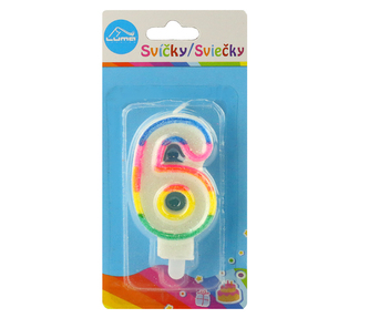 Svíčka č. 6 GLITR LUMA