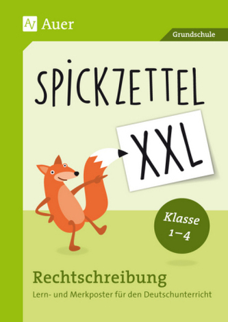 Spickzettel XXL - Rechtschreibung, 8 farbige Poster DIN A2