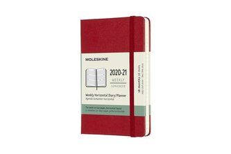 Moleskine Horizontální diář 2020-2021 tvrdý červený S
