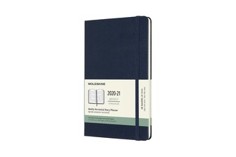 Moleskine Horizontální diář 2020-2021 tvrdý modrý L