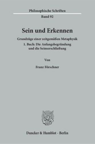 Sein und Erkennen. Buch.1