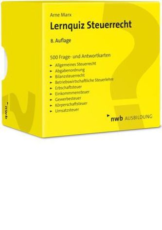 Lernquiz Steuerrecht, 500 Frage- und Antwortkarten