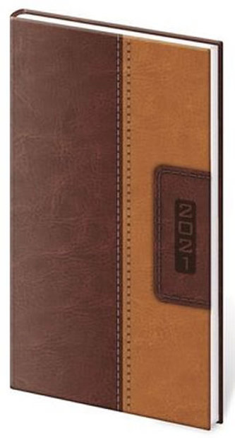 Diář 2021 týdenní kapesní Classic - hnědo/hnědý