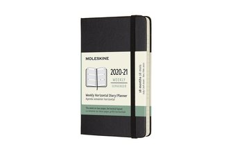 Moleskine Horizontální diář 2020-2021 tvrdý černý S