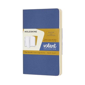 Moleskine Volant zápisníky čisté modrý žlutý S