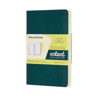Moleskine Volant zápisníky linkované  zelený žlutý S