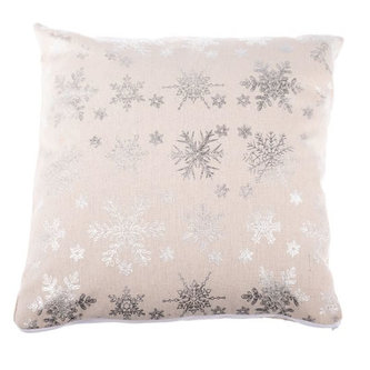 Návlek na polštář stříbrný vánoční motiv