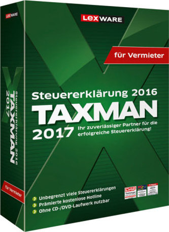 TAXMAN 2017 für Vermieter, CD-ROM