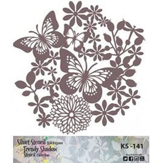 Cadence šablona stínová - Motýlci v květinách