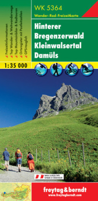 Freytag & Berndt Wander-, Rad- und Freizeitkarte Hinterer Bregenzerwald, Kleinwalsertal, Damüls