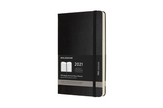 Moleskine Vertikální PRO diář 2021 tvrdý černý L