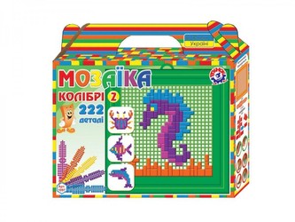 Mozaika sada plast mořský svět barevná 222ks v krabičce 22x20x5cm