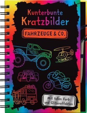 Kunterbunte Kratzbilder: Fahrzeuge & Co.