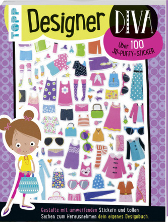 3D-Sticker- und Rätselbuch: Designer Diva