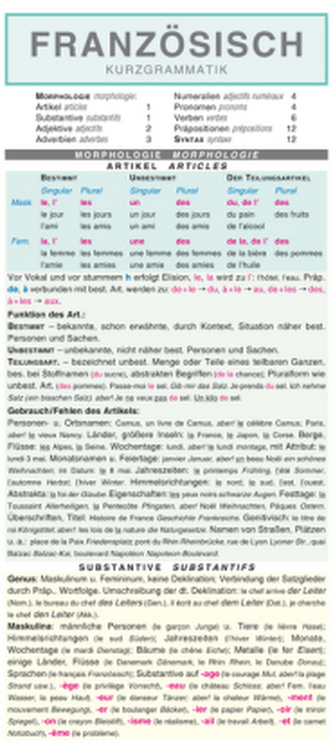 Französisch - Kurzgrammatik: Die komplette Grammatik anschaulich und verständlich dargestellt