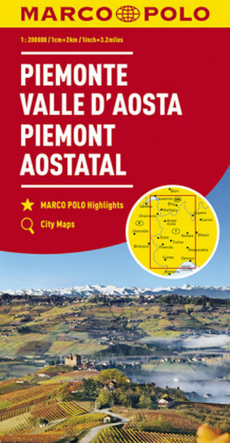 MARCO POLO Karte Piemont, Aostatal 1:200 000. Piémont, Vallée d' Aoste / Piemonte, Valle d' Aosta / Piedmont, Aosta Valley