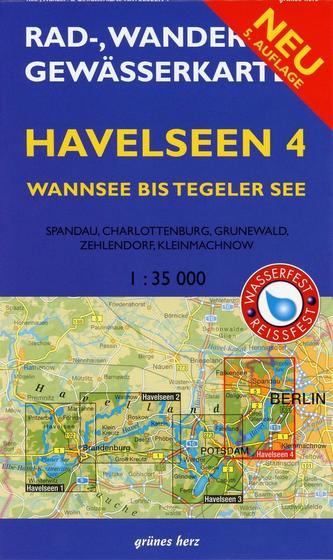 Rad-, Wander- und Gewässerkarte Havelseen, Wannsee bis Tegeler See. Bl.4