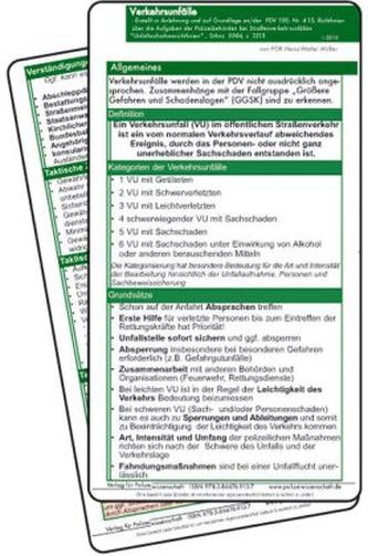 Einsatzkarten Einsatzlehre Verkehrsunfälle