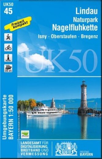 Topographische Karte Bayern Lindau - Naturpark Nagelfluhkette
